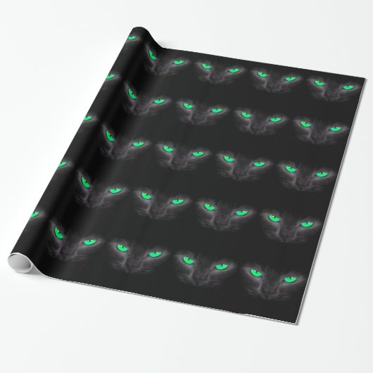 Papier de cadeau de Halloween de yeux verts de (Déroulé)