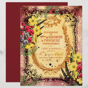 Papier de cadrage Ephemera vintage Bourgogne