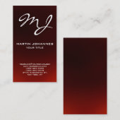 Papier de carte de visite monogramme calligraphiqu (Devant / Derrière)