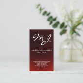 Papier de carte de visite monogramme calligraphiqu (Debout devant)