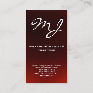 Papier de carte de visite monogramme calligraphiqu