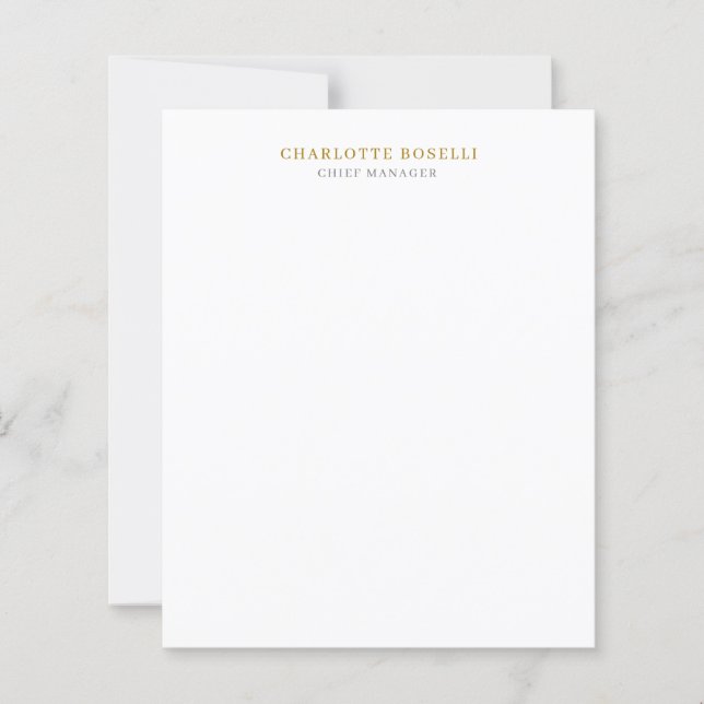 Papier de couleur or professionnel moderne minimal (Devant)