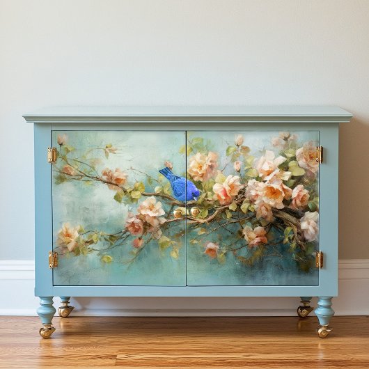 Papier de découpage d'oiseaux et de fleurs d'indig