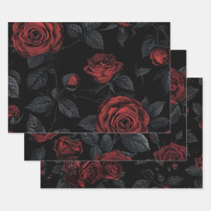 Papier de découpage floral gothique foncé – Rose r