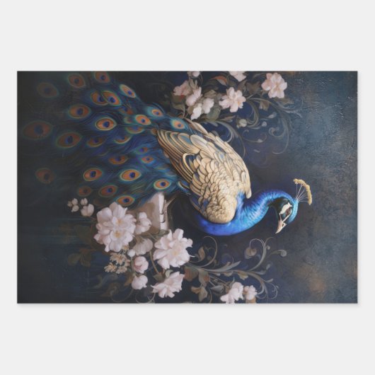 Papier de découpage Peacock d'or (Devant 2)