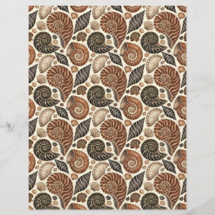 Papier de dépôt à double face Brown Seashells