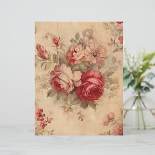 Papier de journal Floral Victorian