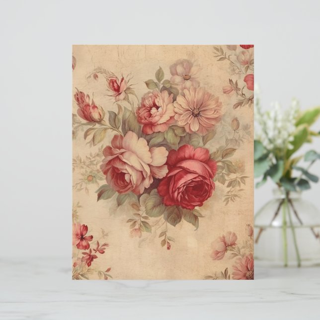Papier de journal Floral Victorian (Debout devant)