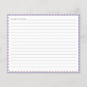 Papier De la cuisine du nom Lilac Plaid Recette Card (Dos)