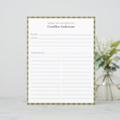 Papier De La Cuisine | Insertion de recette vert olive (Debout devant)