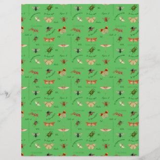 Papier de la série vintage Insectes Vert
