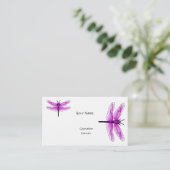 Papier de lin Carte de visite Dragonfly Magenta (Debout devant)