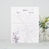 Papier de livre d'or floral violet et blanc (Debout devant)