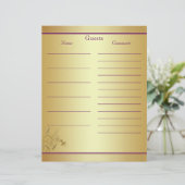 Papier de livre d'or violet Floral (Debout devant)