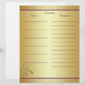 Papier de livre d'or violet Floral (Devant / Derrière)