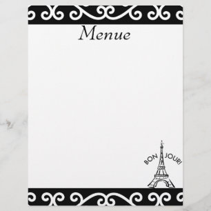 Papier de menu Pairs en-tête Customisé