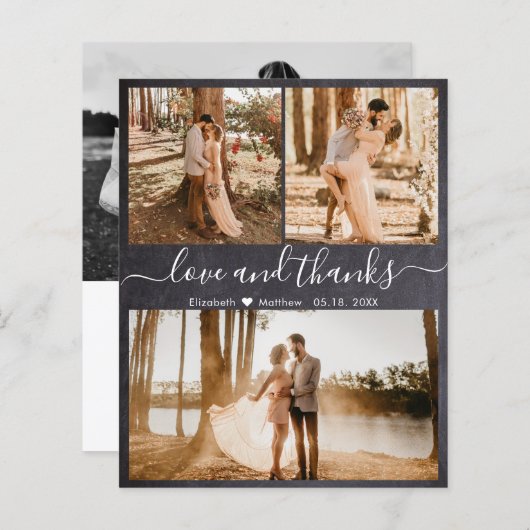 Papier de Merci de Mariage de Collage Rustique Bud (Devant / Derrière)