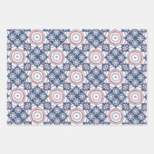 Papier de Motif d'enveloppement Blue Star Quilt (Devant 3)