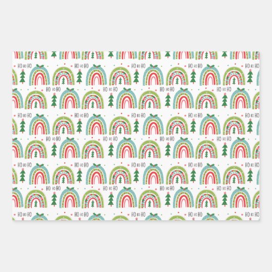 Papier de Noël Arbres, Pots (Devant)