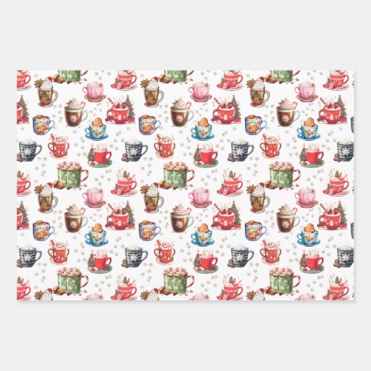 Papier de Noël au chocolat chaud Jeu de 3 (Devant)