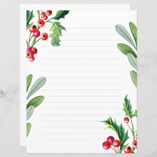 Papier de Noël, papier à écrire (Devant / Derrière)