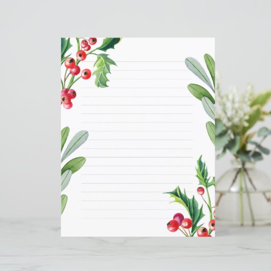 Papier de Noël, papier à écrire (Debout devant)