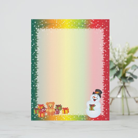 Papier de Noël Recyclé - Design Snowman (Debout devant)