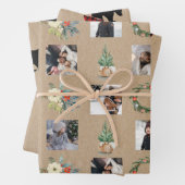 Papier de Noël rustique enveloppant kraft (En situation)