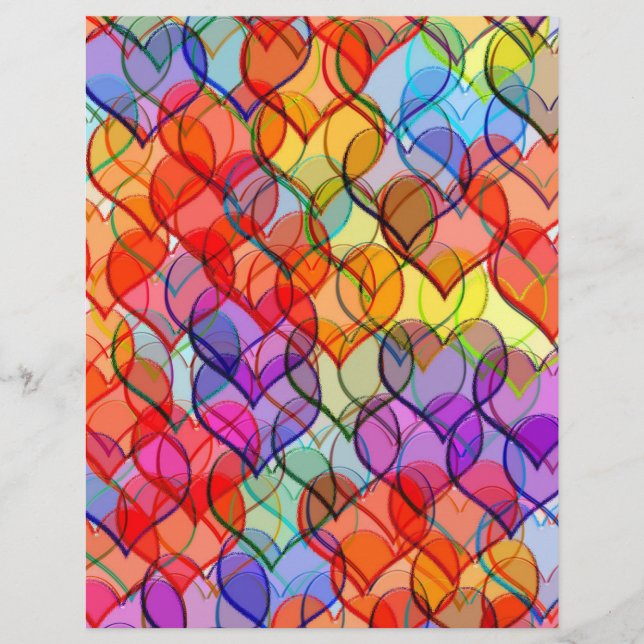 Papier de nombreux coeurs (Devant)