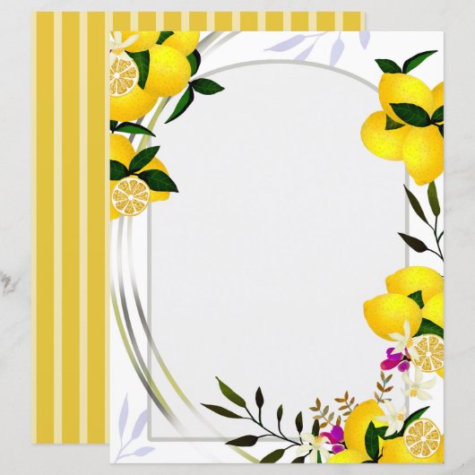 Papier de papeterie au citron (Devant / Derrière)