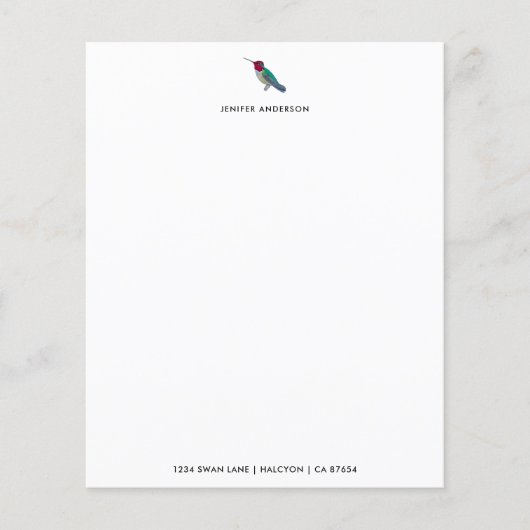 Papier de papeterie blanc personnalisé (Devant)