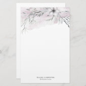 Papier de papeterie botanique à crayon rustique (Devant / Derrière)