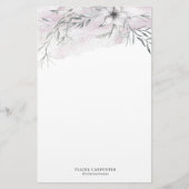 Papier de papeterie botanique à crayon rustique (Devant)