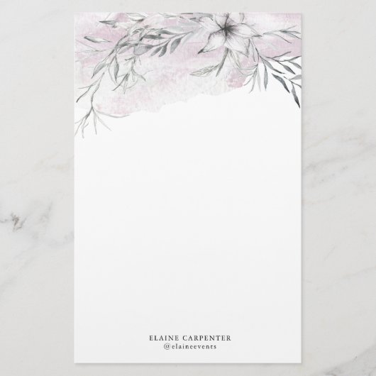 Papier de papeterie botanique à crayon rustique (Devant)