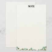 Papier de papeterie botanique à verdure minimale (Devant / Derrière)
