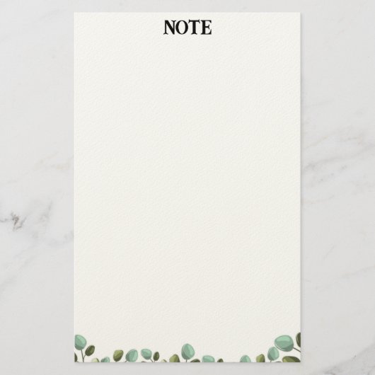 Papier de papeterie botanique à verdure minimale (Devant)