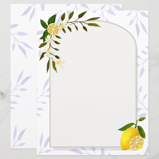 Papier de papeterie citron (Devant / Derrière)