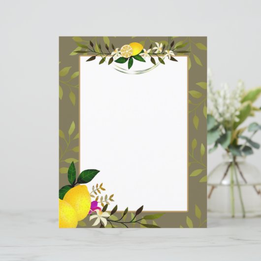 Papier de papeterie citron (Debout devant)