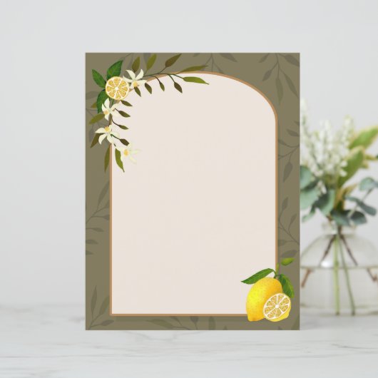 Papier de papeterie citron (Debout devant)