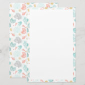 Papier de papeterie - Corail (Devant / Derrière)