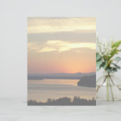 Papier de papeterie couleur orange paysage marin (Debout devant)