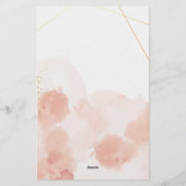 Papier de papeterie couleur rose romantique (Dos)