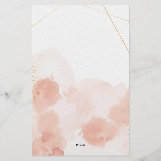 Papier de papeterie couleur rose romantique (Dos)