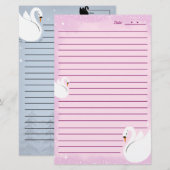 Papier de papeterie Cygne délicat (Devant / Derrière)