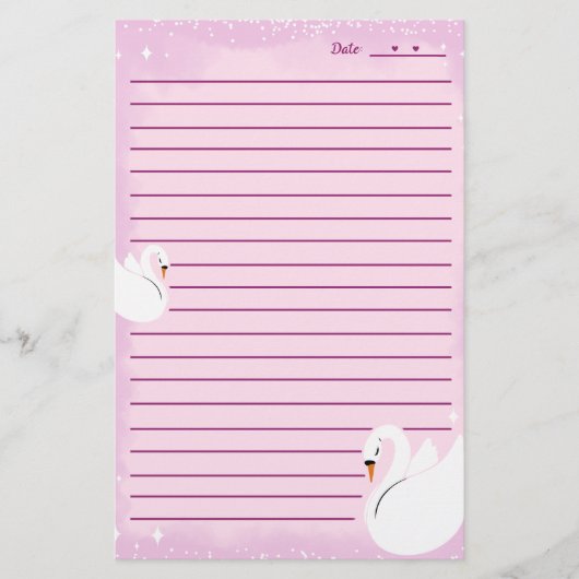 Papier de papeterie Cygne délicat (Devant)