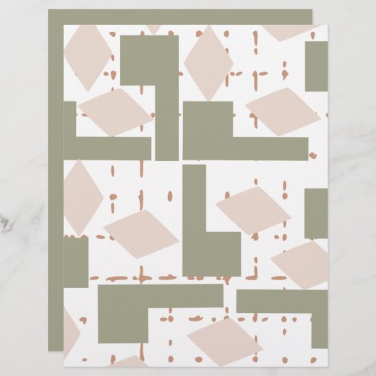 Papier de papeterie de conception géométrique (Devant / Derrière)