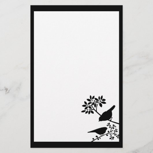 Papier de papeterie de deux oiseaux (Devant)