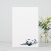 Papier de papeterie de montagne aquarelle (Debout devant)