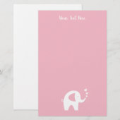 Papier de papeterie du baby shower de la fille (Devant / Derrière)