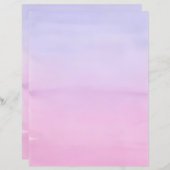 Papier de papeterie en aquarelle du coucher de sol (Devant / Derrière)